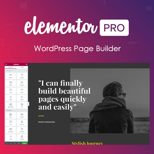 58 elementor PRO WordPress Page Builder T "I can finally build beautiful HI pages quickly and easily" -- Stylish Journey -.